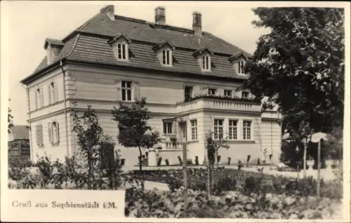 Foto Ak Sophienstädt Marienwerder Barnim, Seitenansicht vom Haus