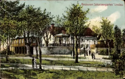 Ak Lindau am Bodensee Schwaben, Restaurant Schützengarten