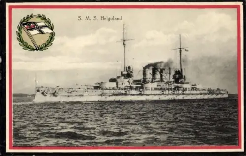 Passepartout Ak Deutsches Kriegsschiff, SMS Helgoland
