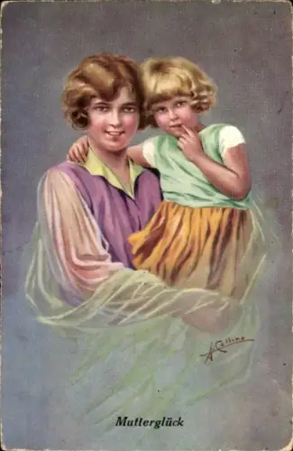 Künstler Ak Collino, Mutterglück