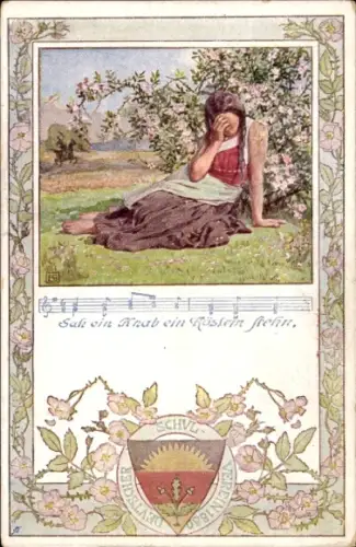 Passepartout Lied Ak Sah ein Knab ein Röslein stehen