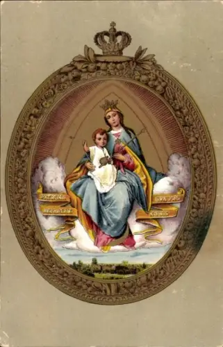 Passepartout Ak Allgäuer Pilgerzug nach Maria Einsiedeln, Maria mit Jesus