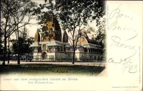 Ak Berlin Tiergarten, Zoologischer Garten, Elefantenhaus