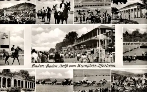 Ak Baden Baden am Schwarzwald, Rennplatz Iffezheim, Pferderennen, Tribüne