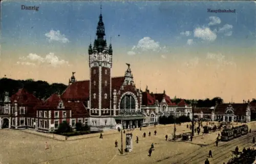 Ak Gdańsk Danzig, Hauptbahnhof