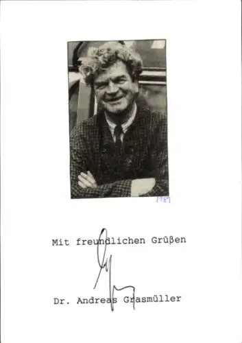 Ak Dr. Andreas Grasmüller, Rechtsanwalt und Tierschützer, Portrait, Autogramm