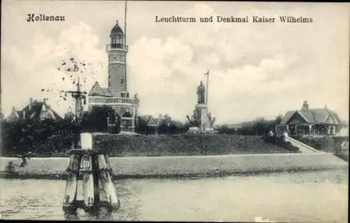Ak Holtenau Kiel, Leuchtturm und Denkmal Kaiser Wilhelms