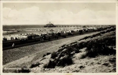 Ak Scheveningen Den Haag Südholland, Strandpromenade, Menschenmenge, Schiff, Scheveningen