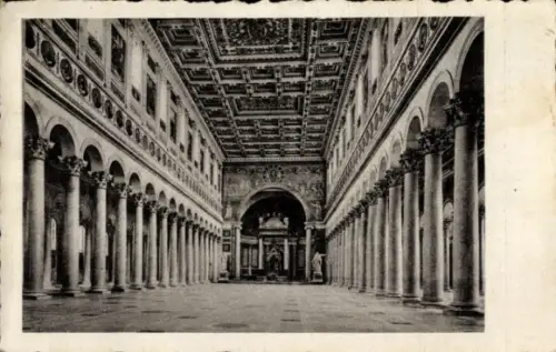 Ak Roma Rom Lazio, Innenansicht der Petersbasilika, Säulen, Deckenmalerei