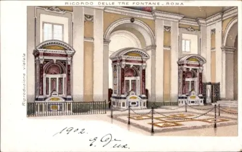 Ak Roma Rom Lazio, San Paolo alle Tre Fontane, Innenansicht