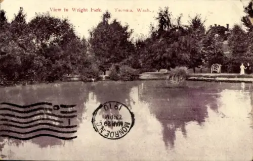 Ak Tacoma Washington USA, Blick in den Wright Park