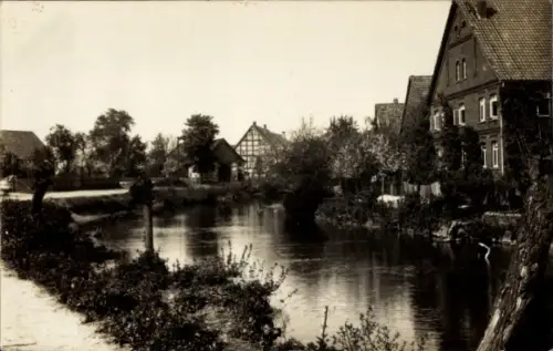 Foto Ak Extertal in Lippe, Häuser, Fluss