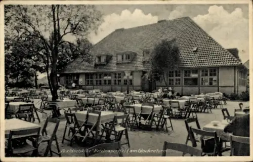 Ak Berlin Charlottenburg, Waldschänke Reichssportfeld am Glockenturm