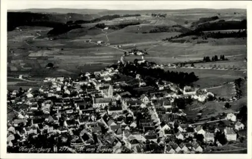 Ak Obergünzburg im Allgäu, Luftaufnahme