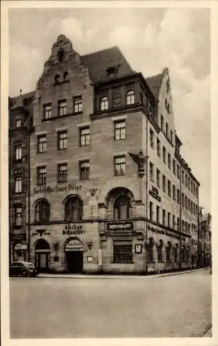 Ak Nürnberg in Mittelfranken, Hotel Goldner Adler, Siechen Bräustübl, Hallplatz 21, Klaragasse