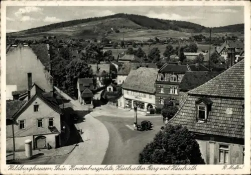 Ak Hildburghausen in Thüringen, Hindenburgplatz, Berg, Häselrieth