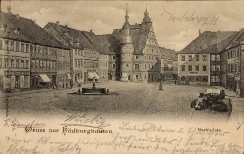 Ak Hildburghausen in Thüringen, Marktplatz