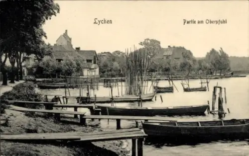Ak Lychen, Oberpfuhl, Boote