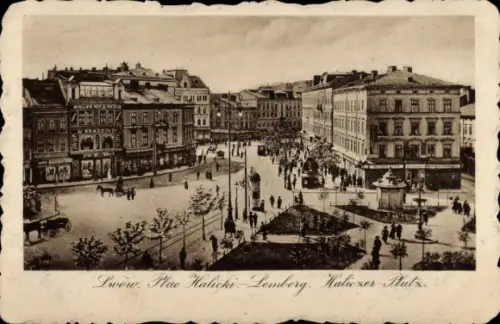 Ak Lwiw Lwów Lemberg Ukraine, Halicki-Platz