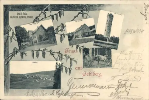 Ak Gehlberg in Thüringen, Gasthaus, Schneekopf, Aussichtsturm