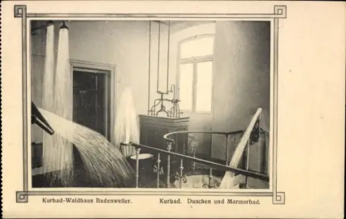 Ak Badenweiler im Schwarzwald, Kurbad, Duschen und Marmorbad