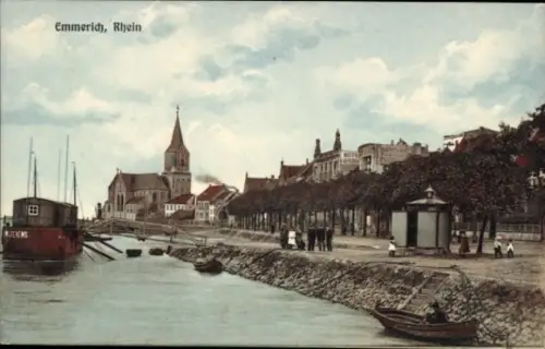 Ak Emmerich am Rhein, Rheinpartie