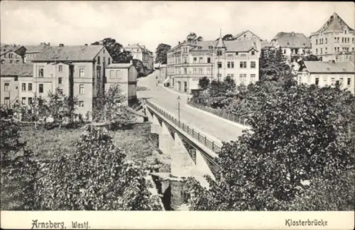 Ak Arnsberg im Sauerland Westfalen, Klosterbrücke