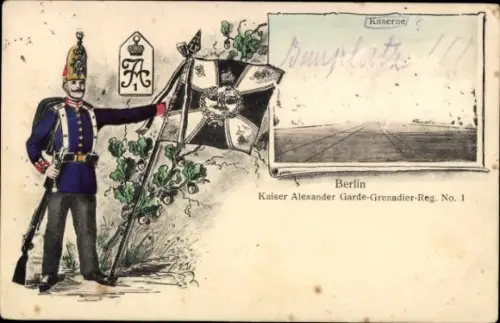 Ak Berlin, Kaiser Alexander Garde-Grenadier-Regiment No. 1, Kaserne, Soldat