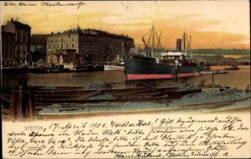 Ak Szczecin Stettin Pommern, Dampfschiffbollwerk