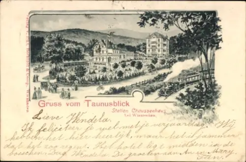 Litho Chausseehaus Wiesbaden in Hessen, Erholungsheim Taunusblick