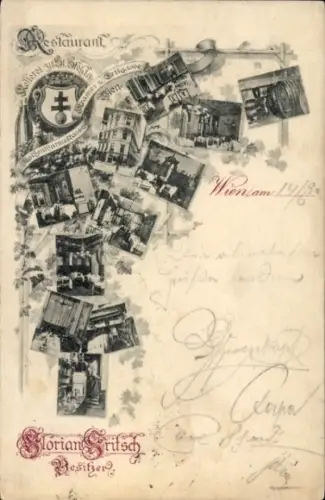 Ak Wien 1 Innere Stadt, Restaurant, Bilder von  Florian Grutsch, Besitzer, Datum 14/2