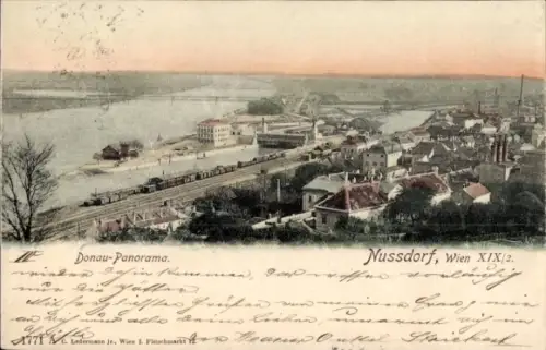 Ak Wien 19 Döbling Nussdorf, Donau-Panorama