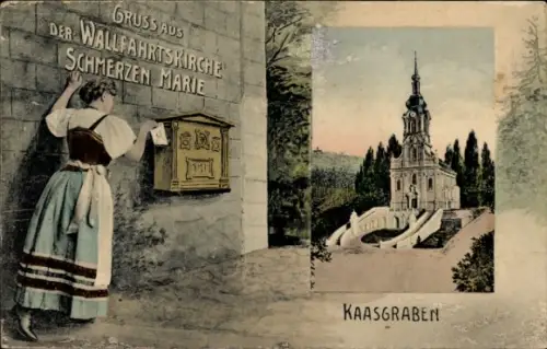 Ak Wien 19 Döbling Grinzing, Katholische Kirche Kaasgraben, Wallfahrtskirche Maria Schmerzen