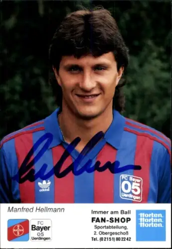 Autogrammkarte Fußballer Manfred Hellmann, KFC Uerdingen 05, Autogramm