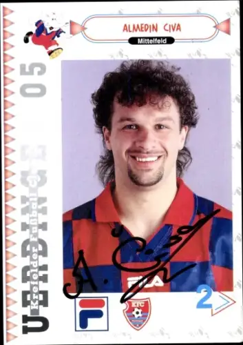 Autogrammkarte Fußballer Almedin Civa, KFC Uerdingen 05, Autogramm