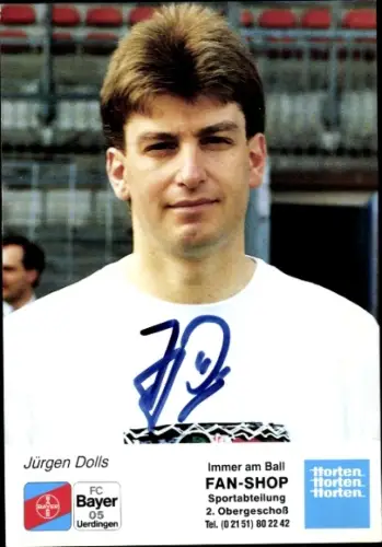Autogrammkarte Physiotherapeut Jürgen Dolls, KFC Uerdingen 05, Autogramm