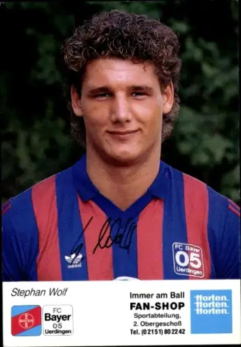 Autogrammkarte Fußballer Stephan Wolf, KFC Uerdingen 05, Autogramm