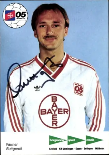 Autogrammkarte Fußballer Werner Buttgereit, KFC Uerdingen 05, Autogramm