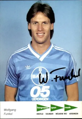 Autogrammkarte Fußballer Wolfgang Funkel, KFC Uerdingen 05, Autogramm