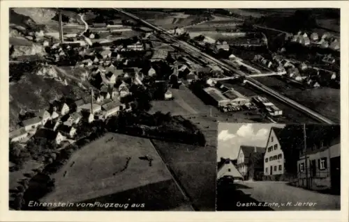 Ak Ehrenstein am Mehrbach Asbach im Westerwald, Luftaufnahme von  Gasthaus zur Ente, v. K. Jetter
