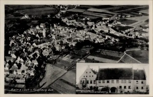 Ak Rain am Lech Schwaben, Luftaufnahme von  Bild der Arbeitsdienststelle