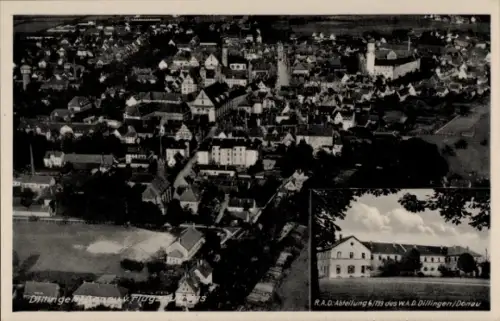 Ak Dillingen an der Donau , Luftbild von  R.A.D.-Abteilung 6/133,  Gebäude