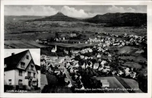 Ak Hechingen im Zollernalbkreis, Luftaufnahme von Steinhofen, Gasthof zum Lamm, Hohenzollern
