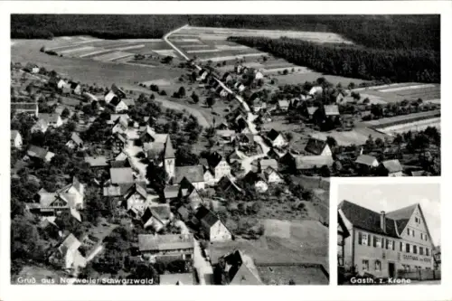 Ak Neuweiler im Schwarzwald, Luftaufnahme, Gasthaus zur Krone