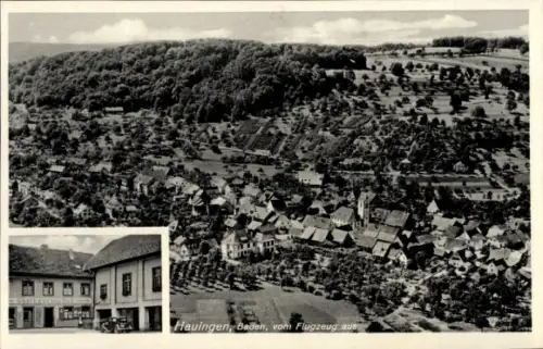 Ak Hauingen Lörrach in Baden, Fliegeraufnahme, Gasthaus zum Bad