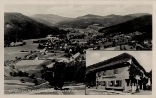 Ak Langenau Kleines Wiesental Schopfheim in Baden,  Wiesental, Flugzeugaufnahme, Gasthaus z. Maie