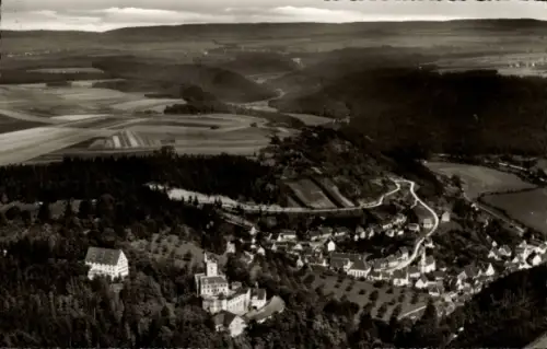 Ak Mühringen Horb am Neckar, Luftaufnahme von  Schloss Hohenmühringen, Landschaft