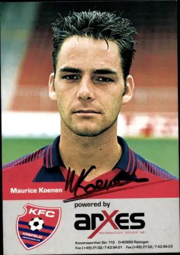 Autogrammkarte Fußballer Maurice Koenen, KFC Uerdingen 05, Autogramm