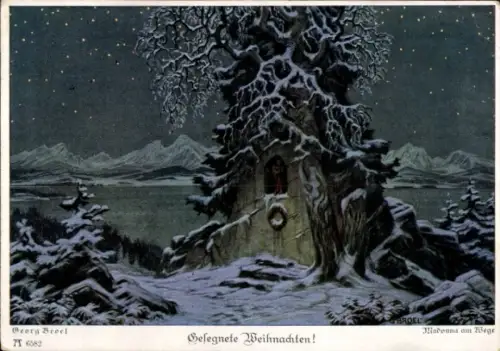 Künstler Ak Broel, Georg, Madonna am Berge, Weihnachten