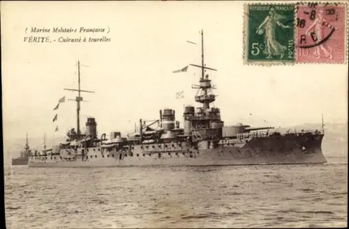 Ak Französisches Kriegsschiff Verite, Französische Marine